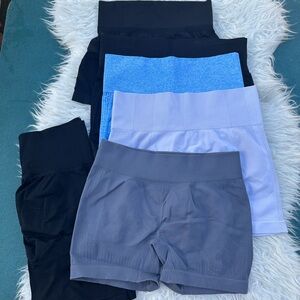 Women's Seamless Shorts - Black, Blue, Gray